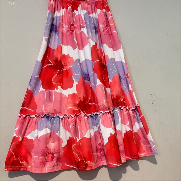 Grace Karin Red and Purple Floral Maxi Dress - Picture 8 of 16